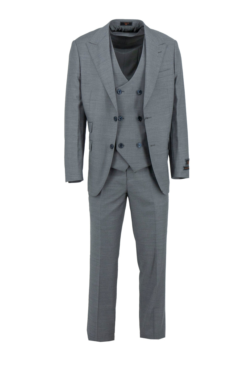 Tiglio Luxe Prosecco, Modern Fit Brown Plaid Suit & Vest TL4242 (IN STORE)