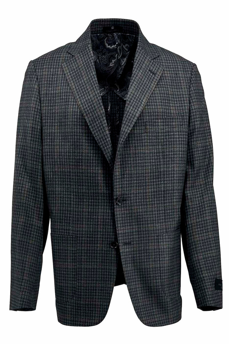 Tiglio Luxe Gray With Gray and Lavender Windowpane Veneto/THP Slim Fit half lined, Pure Wool Jacket TL3326 main image 0