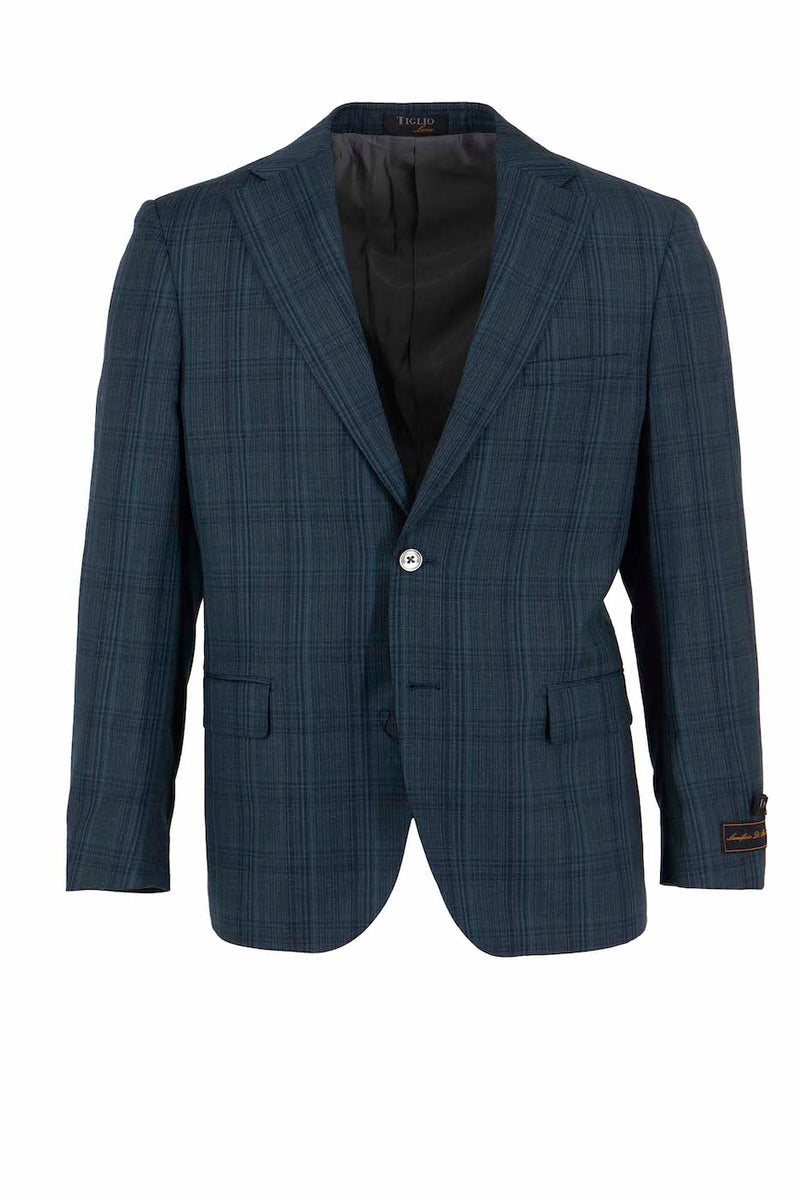 Tiglio Luxe Blue Windowpane Dolcetto Modern Fit, Pure Wool Jacket TL3300 main image 0