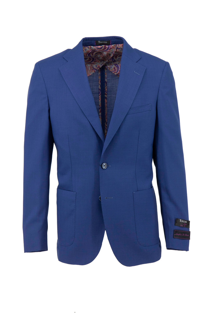 Tiglio Luxe Turquoise Green with Windowpane Veneto/THP Slim Fit Half Lined, Pure Wool Jacket TL3300 main image 1