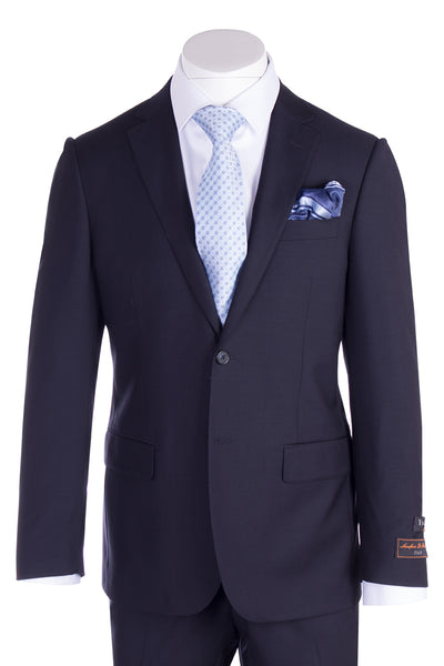 Novello Navy Blue Pure Wool Men’s Suit by Tiglio Luxe TIG1002  Tiglio - Italian Suit Outlet