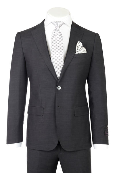 Porto Charcoal Gray, Slim Fit, Pure Wool Suit by Tiglio Luxe TIG1010  Tiglio - Italian Suit Outlet