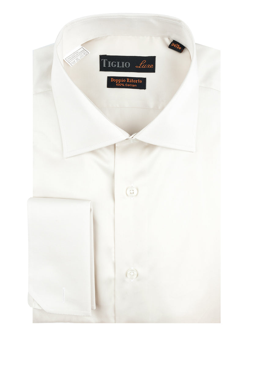 LOUIS VUITTON WHITE COTTON ROUND CUFF DRESS SHIRT –