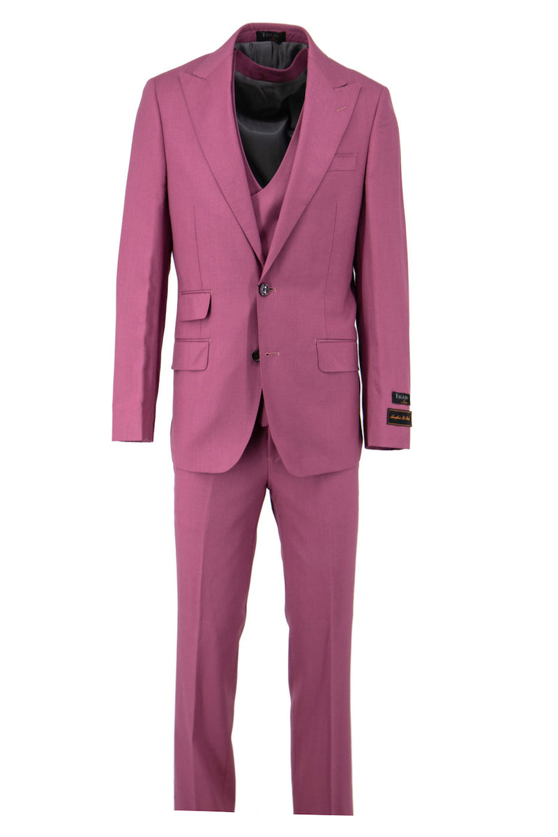 Tiglio Luxe Navy With White Pinstripes Santorini, Slim Fit Pure Wool Men’s Suit TL3157 main image 0