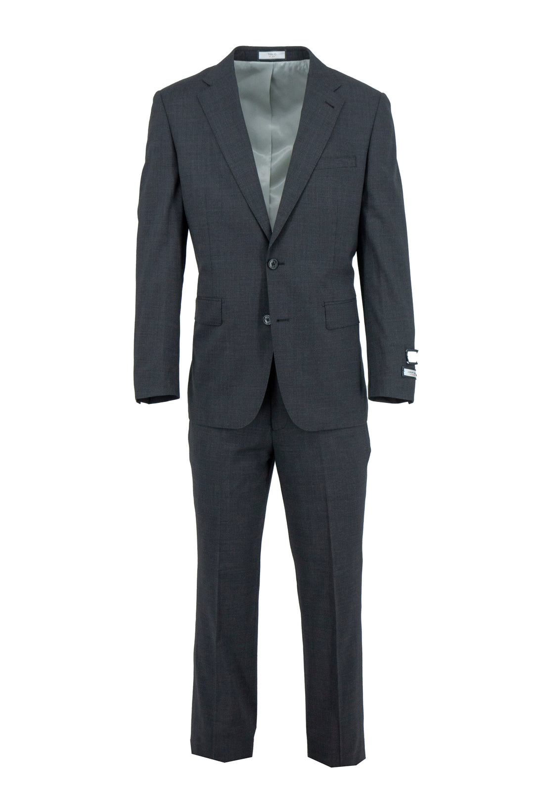 Charcoal Gray Capri Suit, Wool Stretch Contemporary Fit By Tiglio Flex