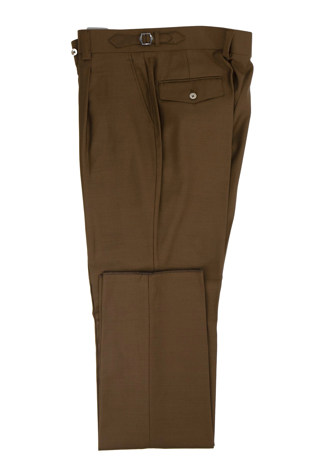 side dressing tobacco Tobacco Semi-Wide Leg Wool Marbella Dress Pant by Tiglio Lux