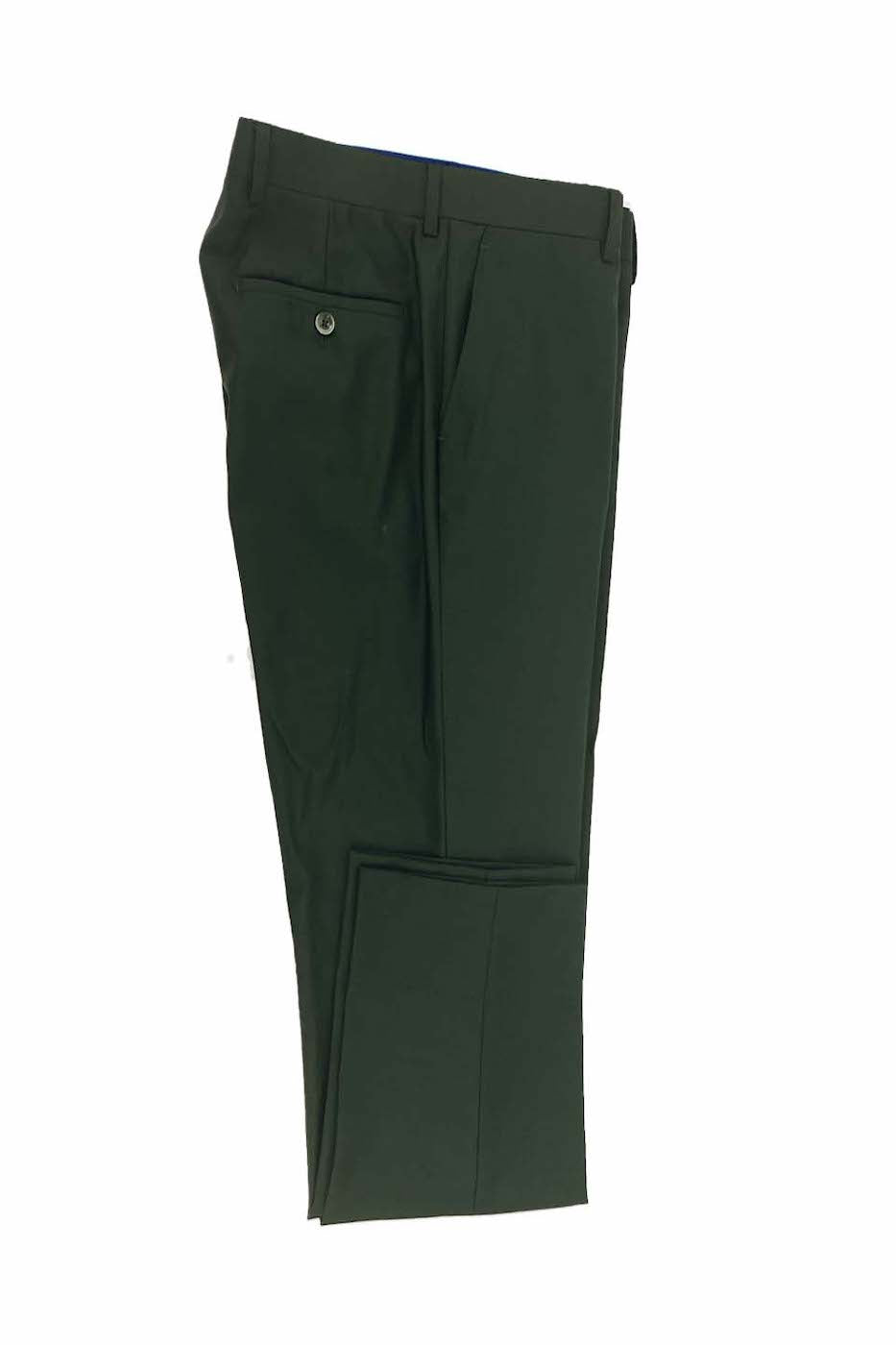 Forest Green Slim Fit Pure Wool Dress Pants by Tiglio Luxe Forest Green Slim Fit Pure Wool Dress Pants by Tiglio Luxe