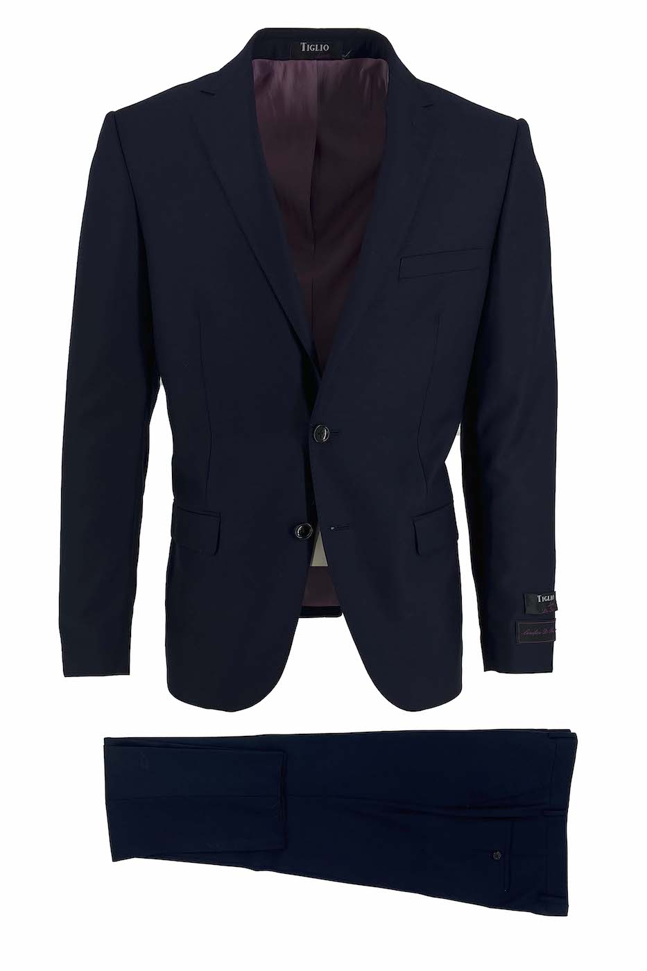 Tiglio Luxe Gray with Light Gray Windowpane Pistoia, Modern Fit Pure Wool Men’s Suit TL5278