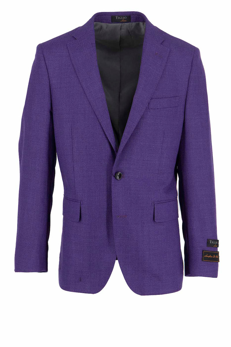 Purple Dolcetto Modern Fit, Pure Wool Jacket by Tiglio Luxe – Italian ...