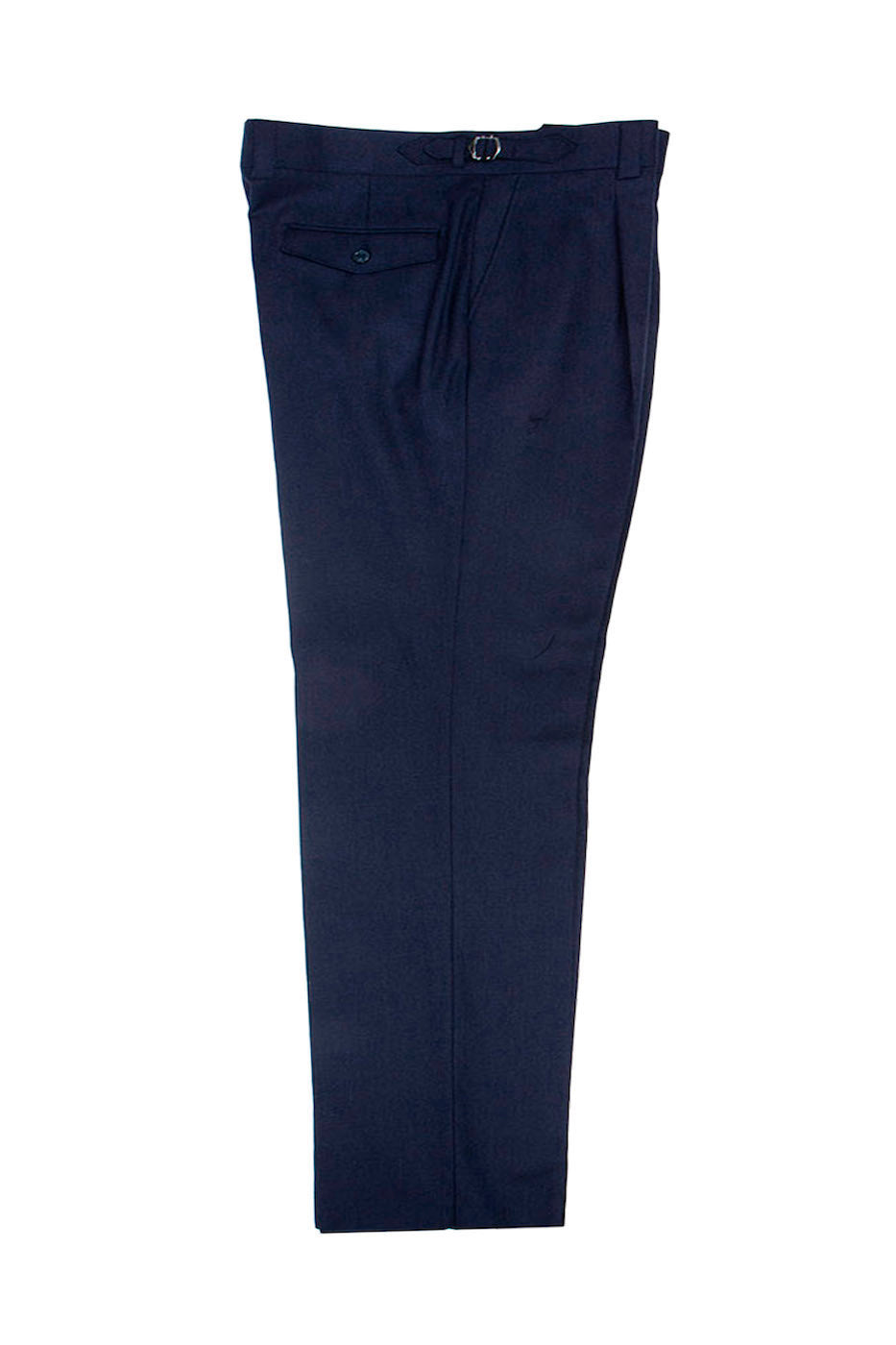 Denim Navy Semi-Wide Leg Wool Marbella Dress Pant by Tiglio Lux