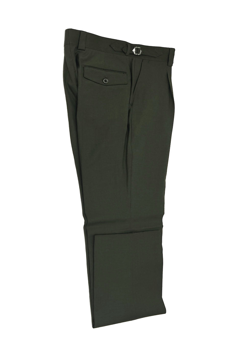 Dark Olive Semi-Wide Leg Wool Marbella Dress Pant by Tiglio Lux – Italian  Suit Outlet