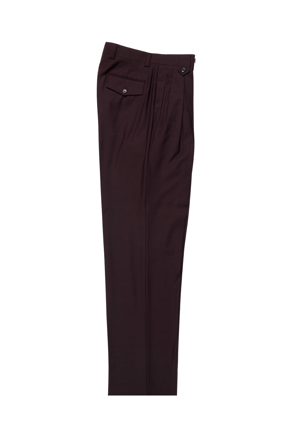 Burgundy Flat Front Slim Fit Wool Dress Pant 2564 by Tiglio Luxe BURGUNDY main image 0