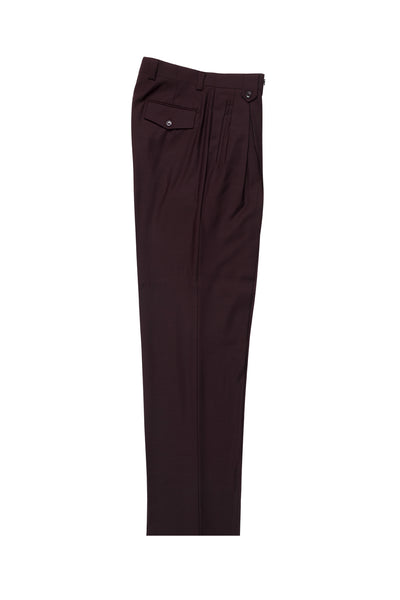 Burgundy Wide Leg, Pure Wool Dress Pants by Tiglio Luxe  Tiglio - Italian Suit Outlet