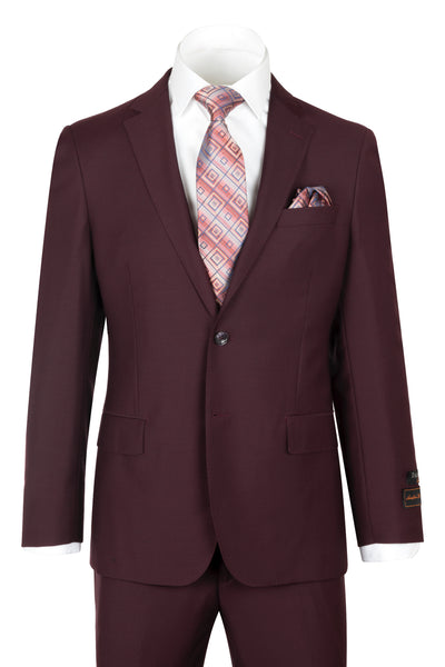 Novello Burgundy Pure Wool Men’s Suit by Tiglio Luxe BURGUNDY  Tiglio - Italian Suit Outlet