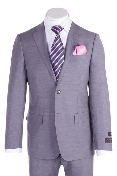 Novello Light Gray Pure Wool Men’s Suit by Tiglio Luxe E09063/26  Tiglio - Italian Suit Outlet