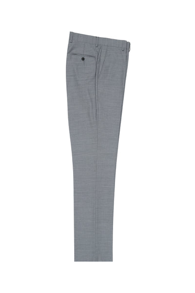 Light Gray Flat Front, Pure Wool Dress Pants by Tiglio Luxe E09063/26  Tiglio - Italian Suit Outlet