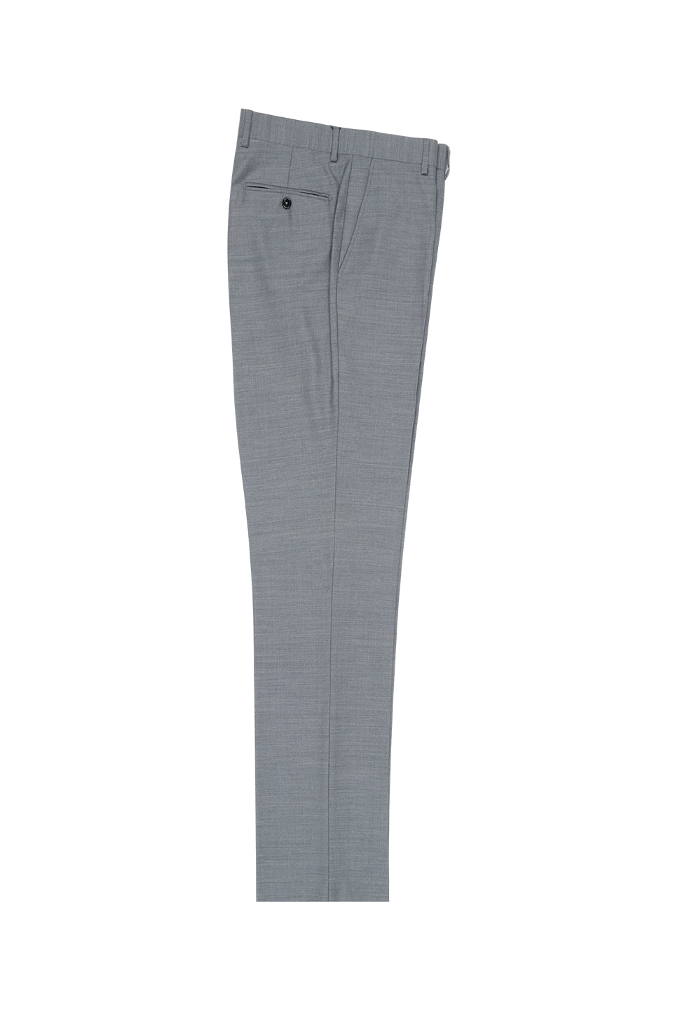 Tiglio Luxe Light Gray Slim Fit Pure Wool Dress Pants - Grey