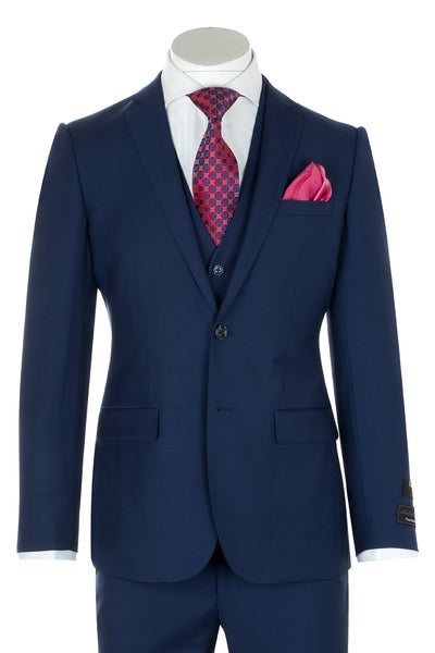 Sienna French Blue Slim Fit, Pure Wool Pure Wool Suit & Vest by Tiglio Luxe  Tiglio - Italian Suit Outlet