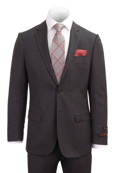 Novello Dark Gray Birdseye Pure Wool Men’s Suit by Tiglio Luxe IDM7018/4  Tiglio - Italian Suit Outlet