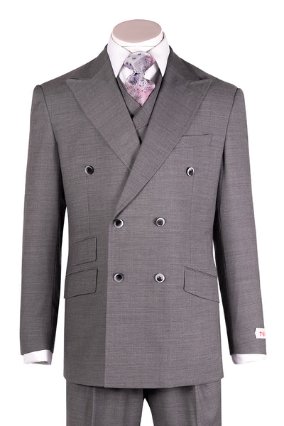 EST Light Gray Suit & Vest by Tiglio Rosso E09063/26  Tiglio - Italian Suit Outlet