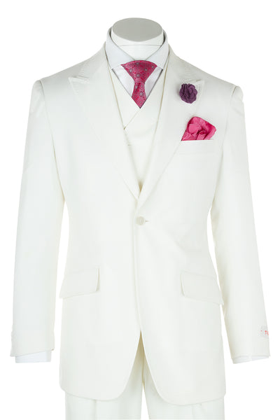 San Giovesse Offwhite Wide Leg, Pure Wool Suit & Vest by Tiglio Rosso  Tiglio - Italian Suit Outlet