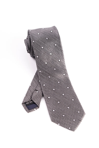 Black and White with White Polka-Dots Tie by Tiglio Luxe  Tiglio - Italian Suit Outlet