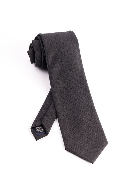 Gray with Black and Gray Slanted Lines Tie by Tiglio Luxe  Tiglio - Italian Suit Outlet