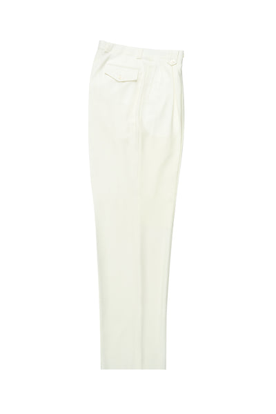 Offwhite Wide Leg, Pure Wool Dress Pants by Tiglio Luxe  Tiglio - Italian Suit Outlet