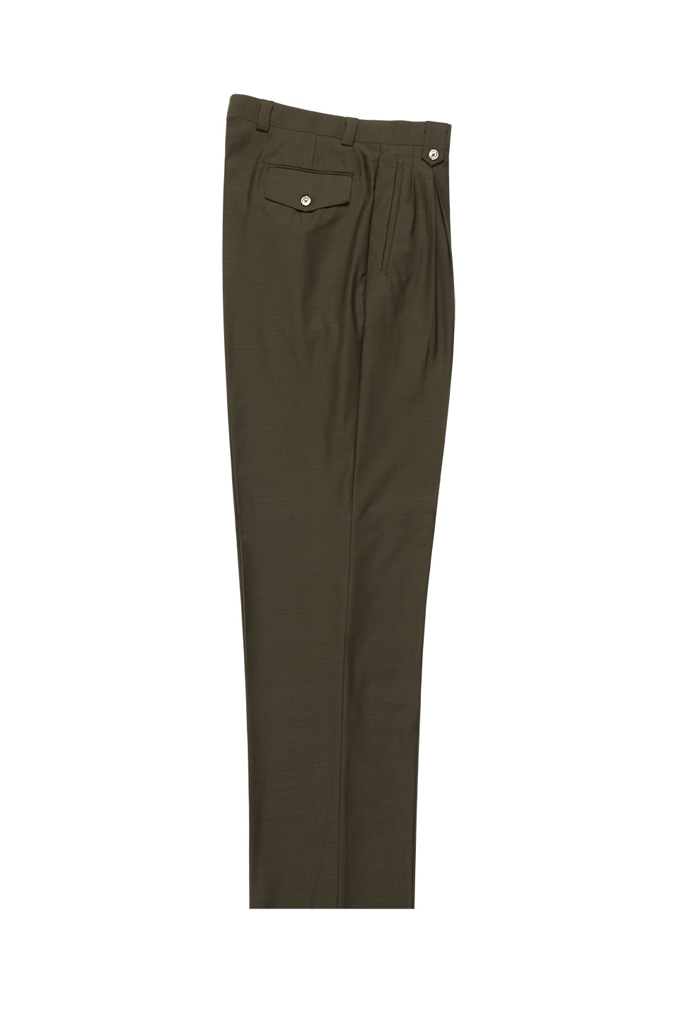 Tiglio Luxe Olive Wide Leg, Pure Wool Dress Pants 2576 46