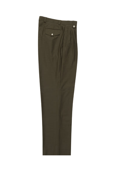 Olive Wide Leg, Pure Wool Dress Pants by Tiglio Luxe  Tiglio - Italian Suit Outlet