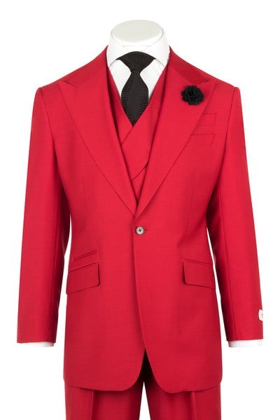NEW ROSSO Red Wide Leg Pure Wool Suit & Vest by Tiglio Rosso RED  Tiglio - Italian Suit Outlet