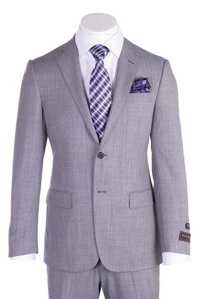Novello Light Gray Birdseye Pure Wool Men’s Suit by Tiglio Luxe TIG1018  Tiglio - Italian Suit Outlet