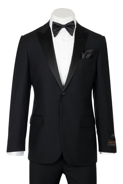 Tiglio Luxe Tufo, Modern Fit, Black, Pure Wool Tuxedo TIG1001  Tiglio Luxe - Italian Suit Outlet