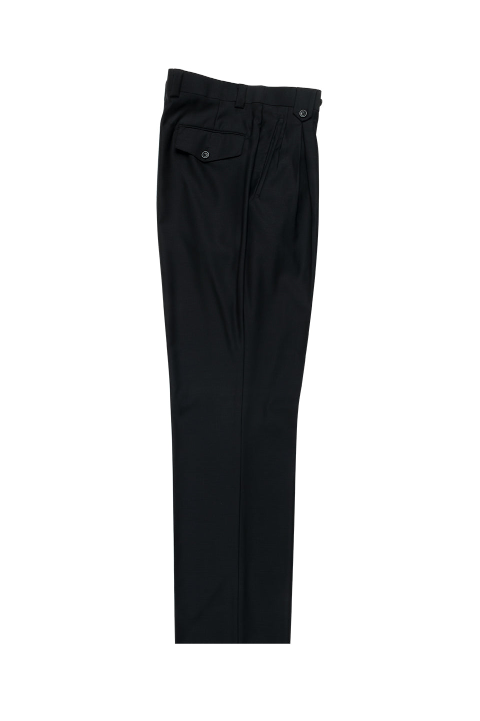 Tiglio Men's Black Wool Wide Leg Dress Pants Slacks TIG1001