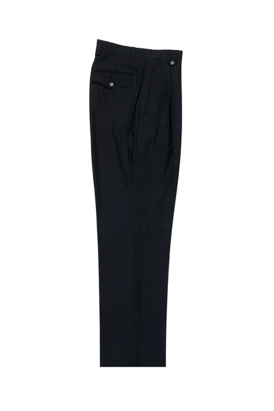 Navy Wide Leg, Pure Wool Dress Pants by Tiglio Luxe TIG1002  Tiglio - Italian Suit Outlet