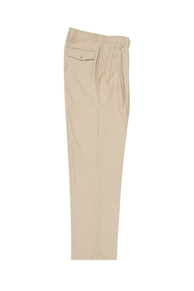 Tan Wide Leg, Pure Wool Dress Pants by Tiglio Luxe TIG1004  Tiglio - Italian Suit Outlet