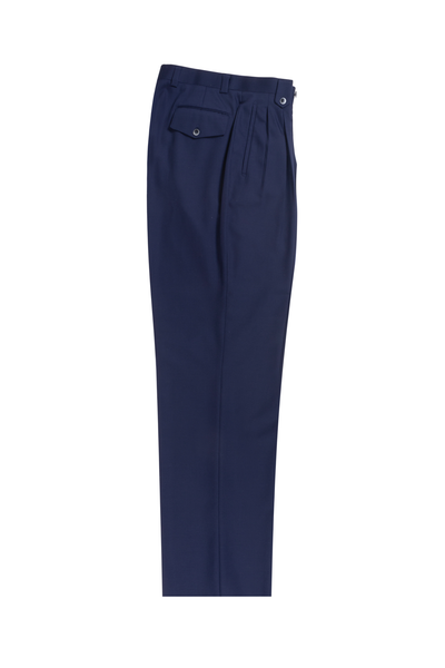 French Blue Wide Leg, Pure Wool Dress Pants by Tiglio Luxe TIG5966  Tiglio - Italian Suit Outlet