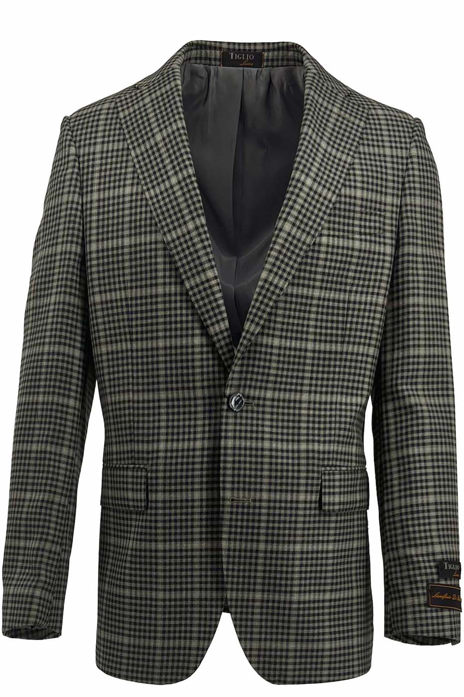Tiglio Luxe Pistachio with Black Check Dolcetto Modern Fit, Pure Wool Jacket TL2715 main image 0