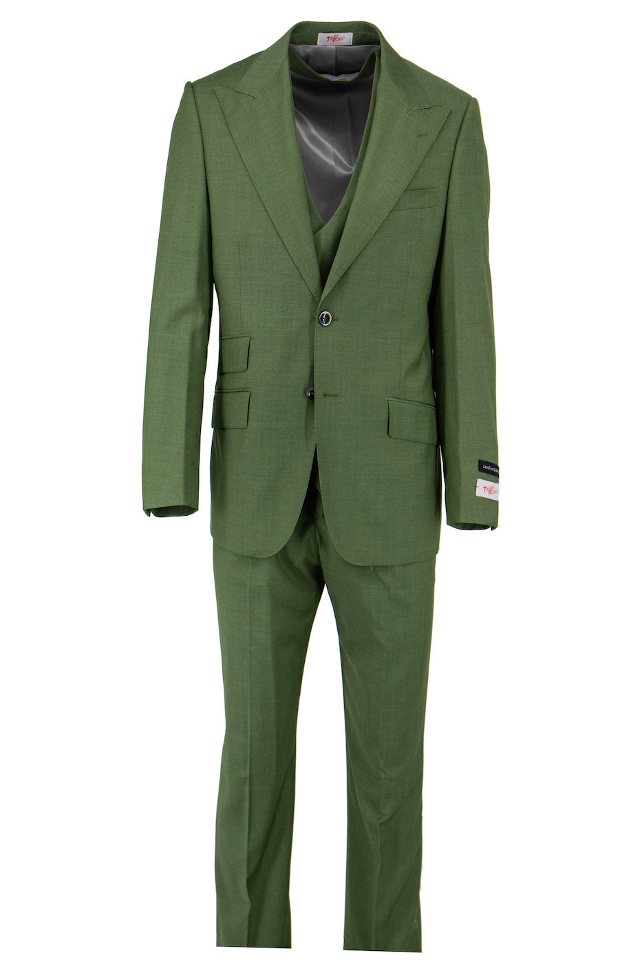 Moss Green Pecorello Modern Fit Pure Wool Suit & Vest – Italian Suit Outlet