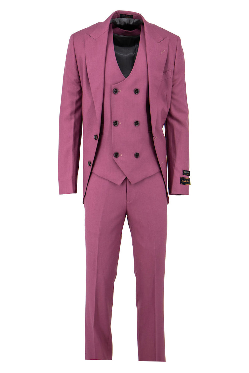 Black Raspberry Suit Raspberry Tiglio Luxe Prosecco, Modern Fit Pure Wool Suit & Vest ...
