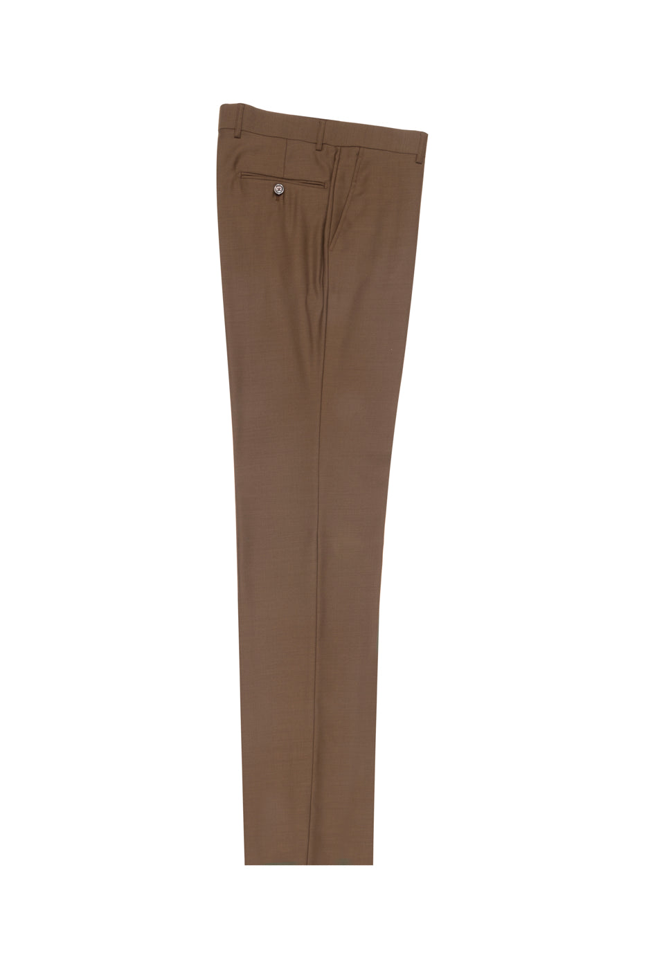 Tobacco Flat Front Wool Dress Pant 2560 by Tiglio Luxe Tobacco 38