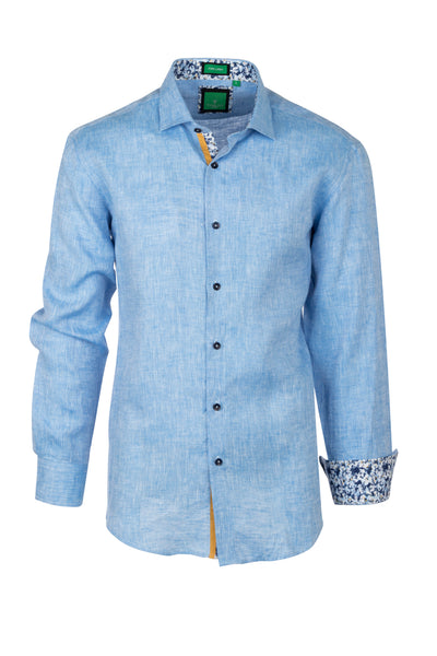 Blue , Modern Fit Sport Shirt by Tiglio Sport TSWH1018  Tiglio - Italian Suit Outlet