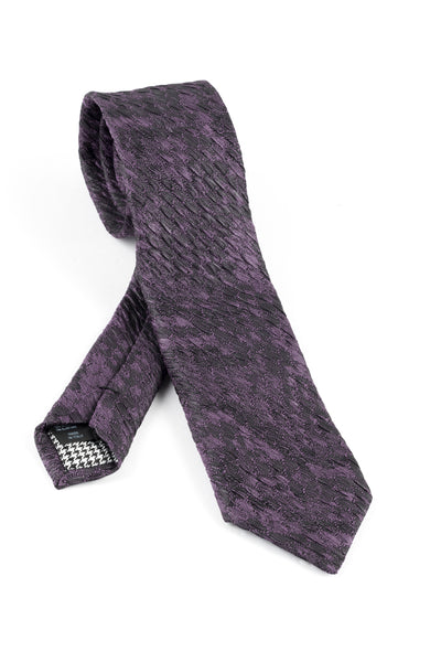 Pure Silk Purple and Black Tie by Canaletto V1035  Canaletto - Italian Suit Outlet